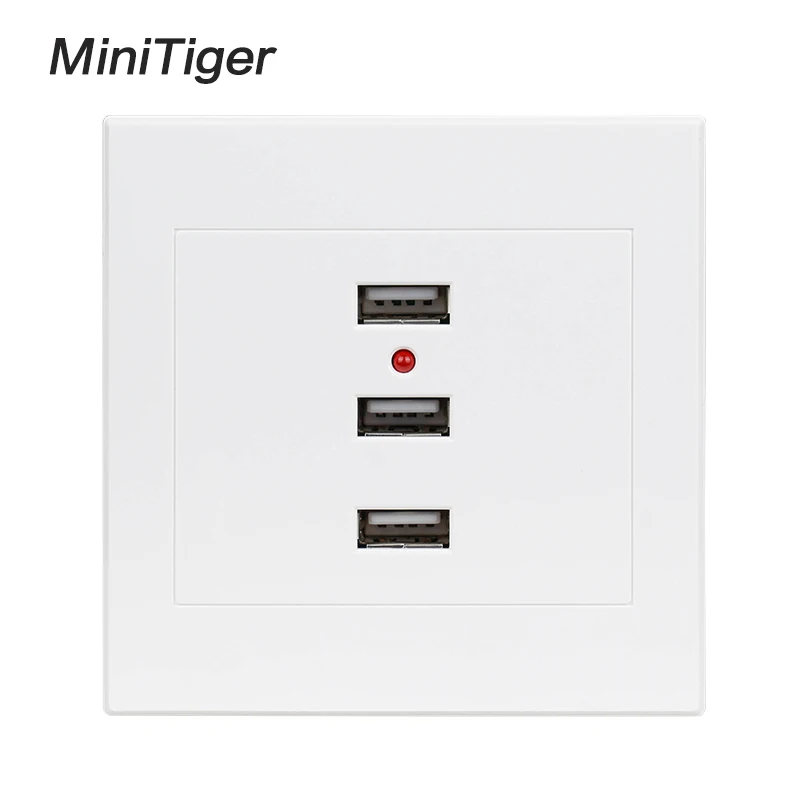 Настенная розетка Minitiger 110-250 В 2/3/4/6 USB-порта умный индукционный зарядный порт для