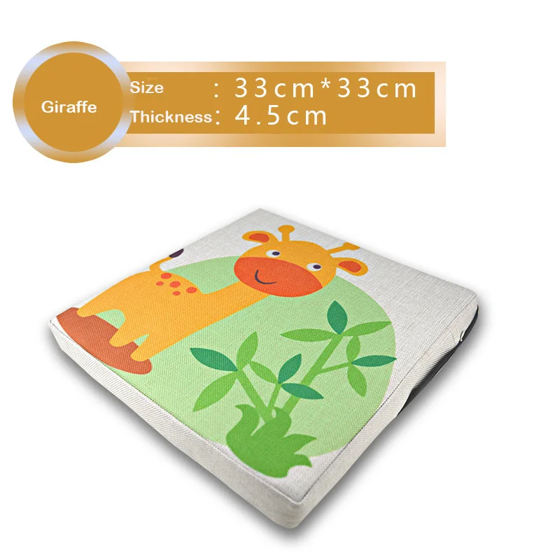 Giraffe Thin Style Портативное детское безопасное обеденное кресло, подушка для увеличения роста 33x33x6,5 см, толстая моющаяся Подушка для кормления малыша - Цвет: Giraffe Thin Style