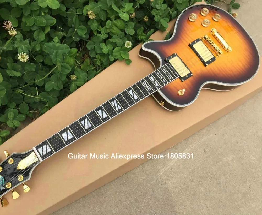 Высокое качество Электрогитары MS Sunburst Ebony гитары Лады Связывание Лидер