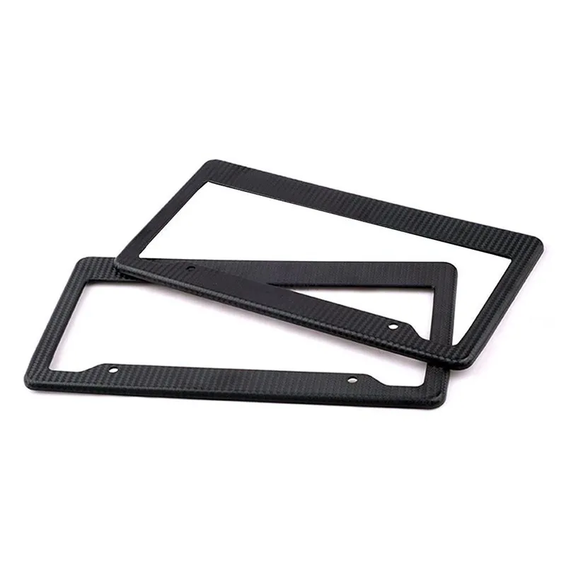 2019 New 2pcs Carbon Fiber Painted Twill License Plate Frame Slim Design With Screw license plate frame car | Автомобили и