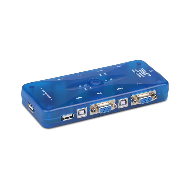 KVM-переключатель USB2.0 4 порта usb-хаб с соединительным кабелем компьютера