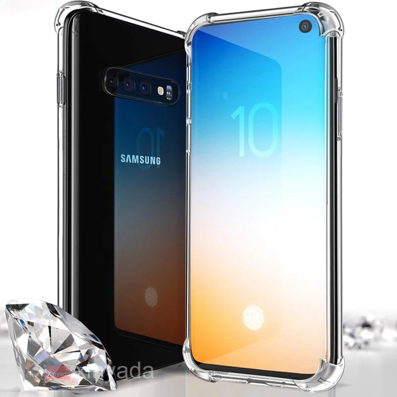 Роскошный прозрачный мягкий силиконовый чехол-бампер из ТПУ для Samsung Galaxy S10 Plus S10e