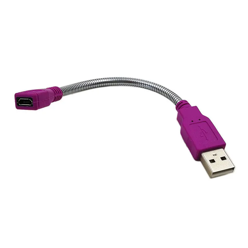 Гибкий металлический кабель-удлинитель с разъемом USB 2 0 А и штекером Micro female Jack 15