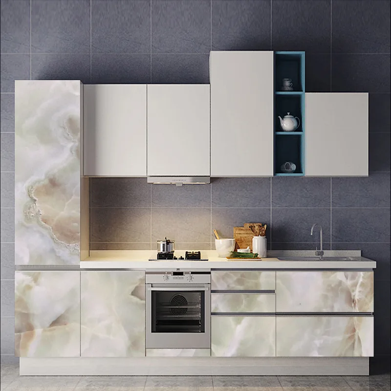 Thickened Waterproof PVC pink Marble Wallpaper Self-adhesive Window Wardrobe Self Adhesive Table Furniture Renovation Sticker