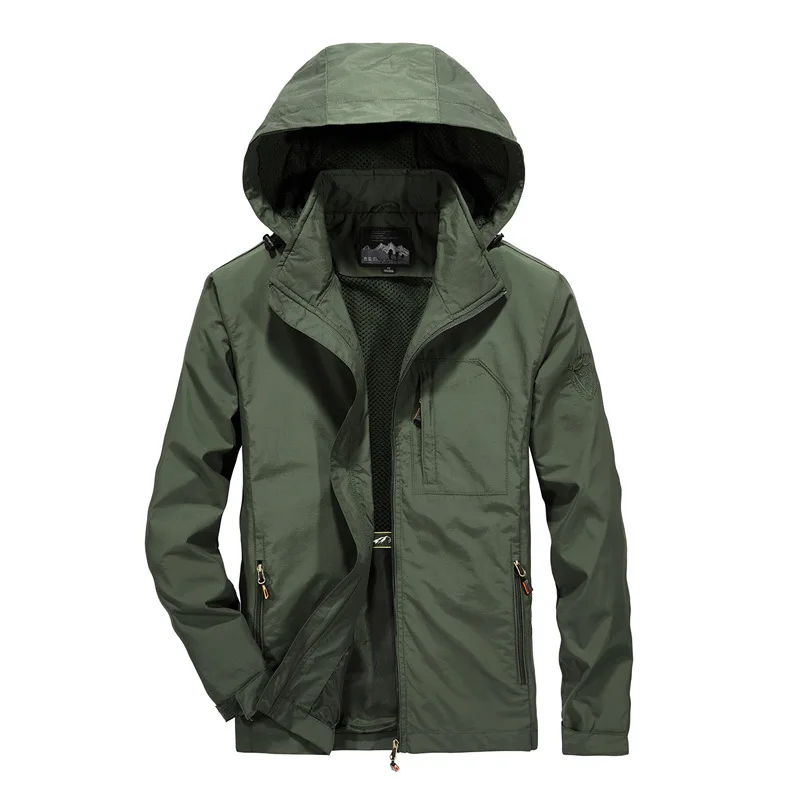 Army Green Refire gear мужская Тонкая куртка с капюшоном Военная тактическая куртка весна осень Повседневная легкая ветровка модная верхняя одежда пальто - Цвет: Army Green