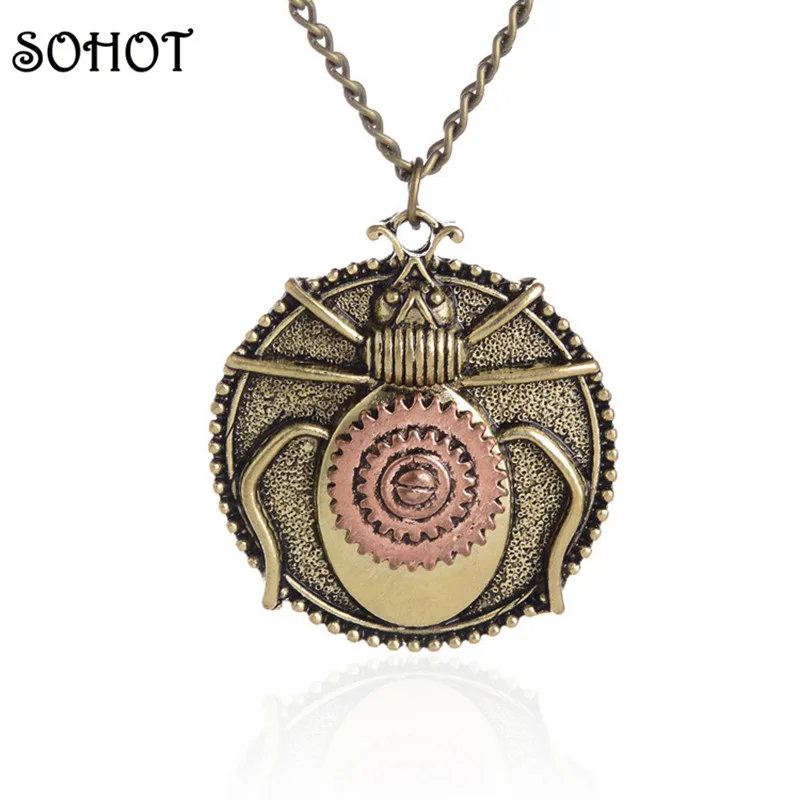 SOHOT новинка жук насекомое стимпанк зубчатое колесо Кулон Ожерелье для мужчин