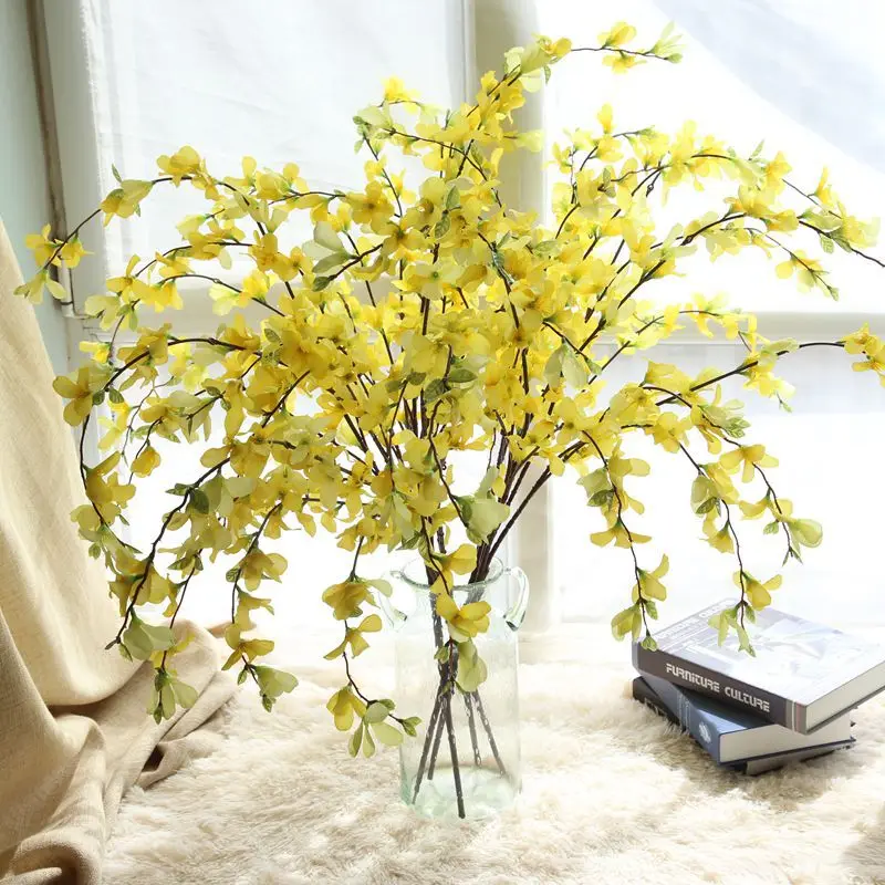 

Artificial Orchids Flowers Silk Fake Orchids Flowers Artificial for Indoor Outdoor Wedding Home Office Decoration Yellow