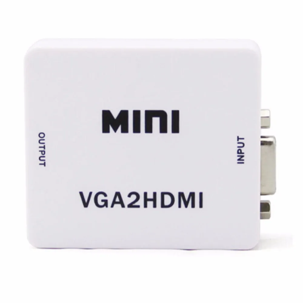 (Q) Расширенный сигнал VGA 2 HDMI мини-проектор с аудиоразъемом 1080P для ноутбука ПК