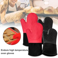 2 pcs professional silicone oven mitts gloves heat resistant non slip home kitchen cooking baking microwave gloves hogard