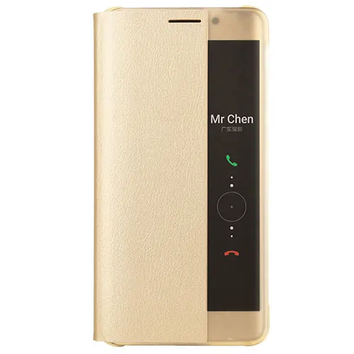 Чехол-книжка из искусственной кожи для huawei mate 9 Pro, чехол для телефона с окошком для просмотра, чехол s для huawei mate 9 Porsche, дизайнерский чехол-Кобура - Цвет: Золотой