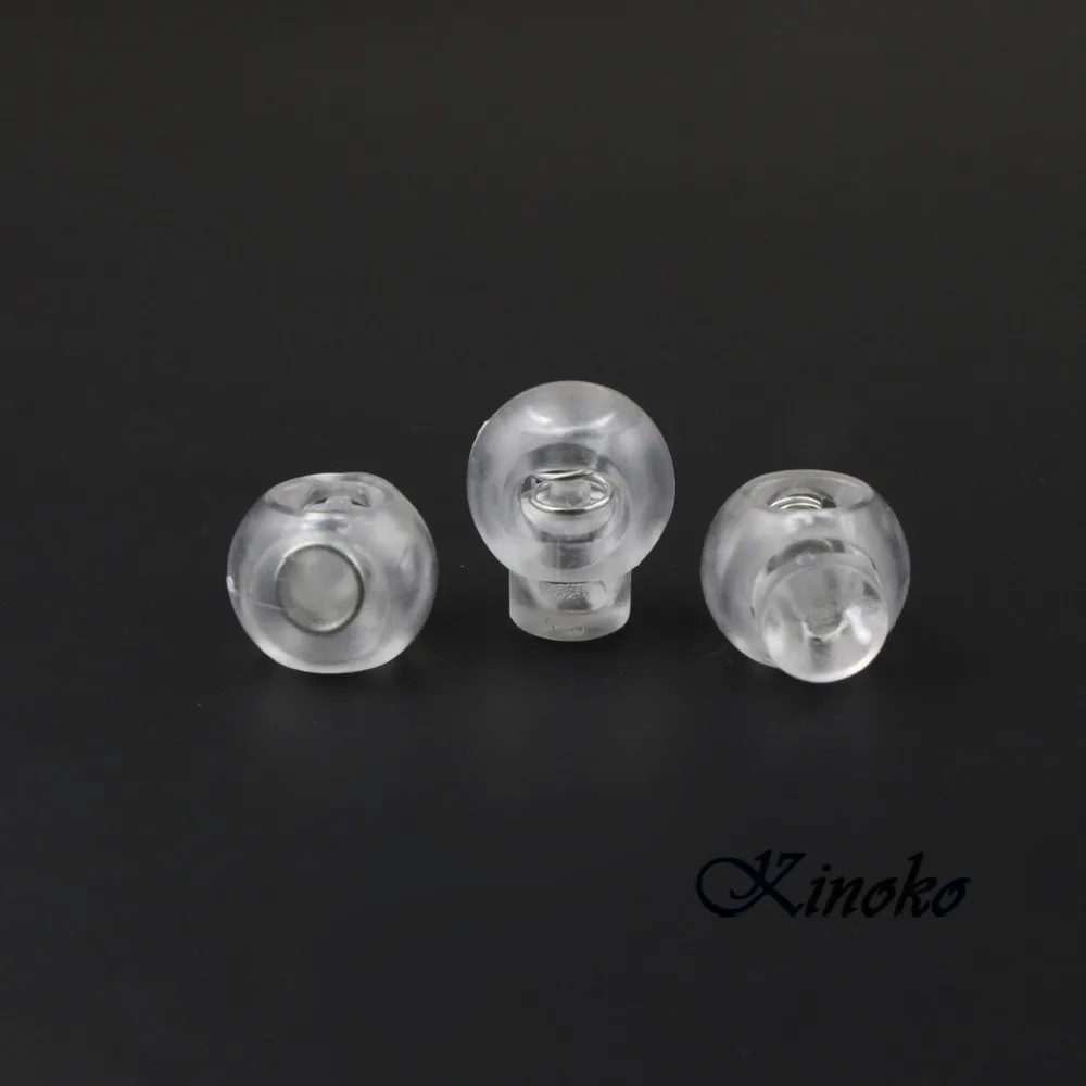 Прозрачные пластиковые пряжки круглые фиксаторы для шнура 100 шт./упак. широко