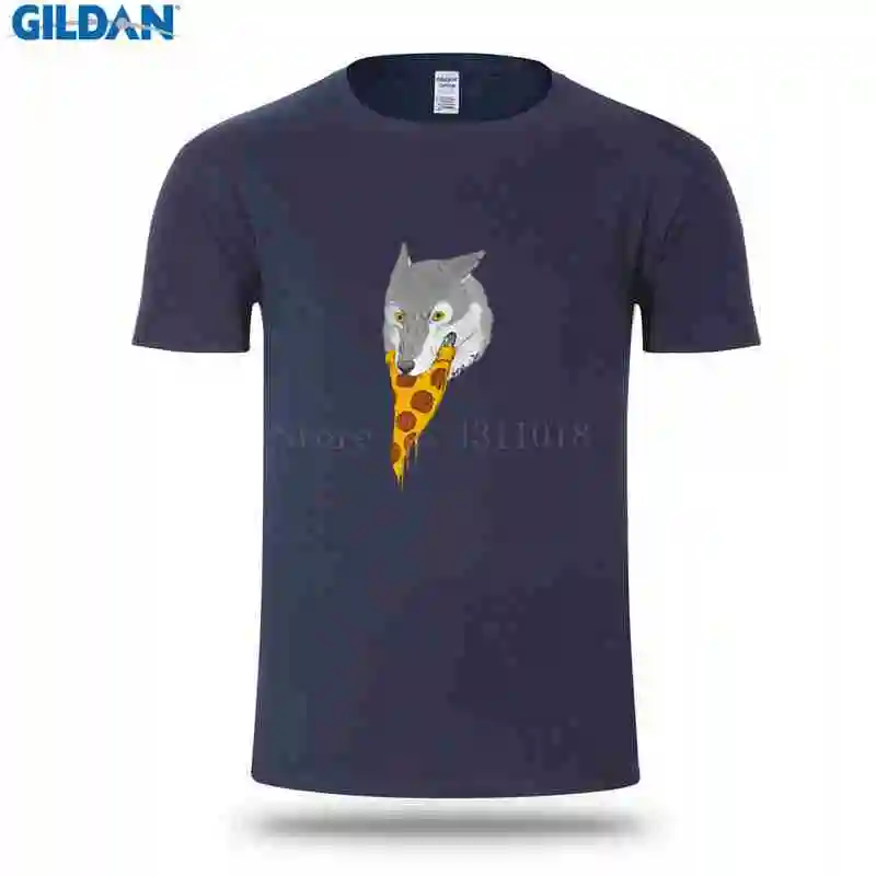 Трикотажные футболки для Для мужчин Стандартный короткий рукав пиццы волк майка