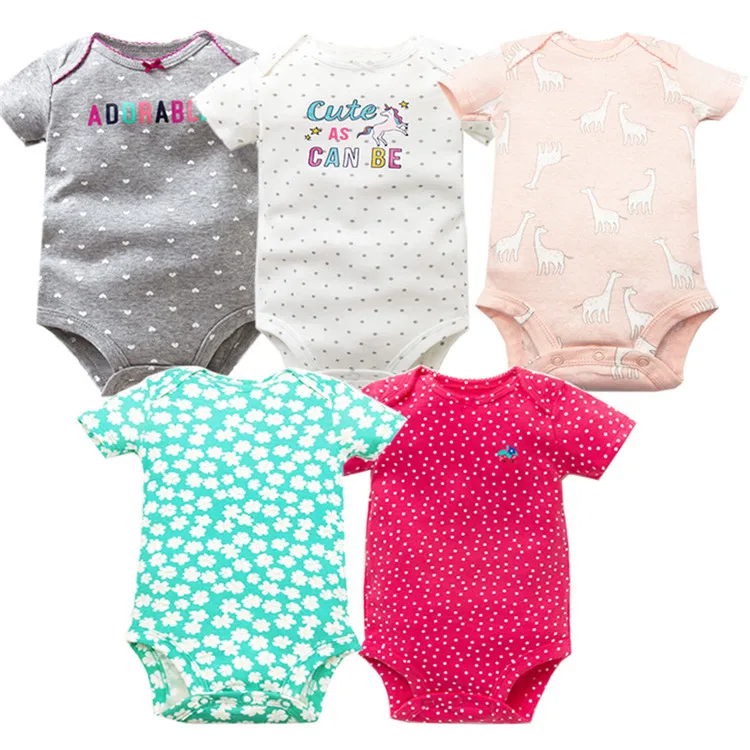 pink 5 шт./лот от Carter's, детский костюмчик, с о-образным вырезом Изделие из хлопка с короткими рукавами Одежда для малышей высокое качество детский комбинезон для младенцев, для новорожденных, для детей Одежда для мальчиков и девочек - Цвет: pink