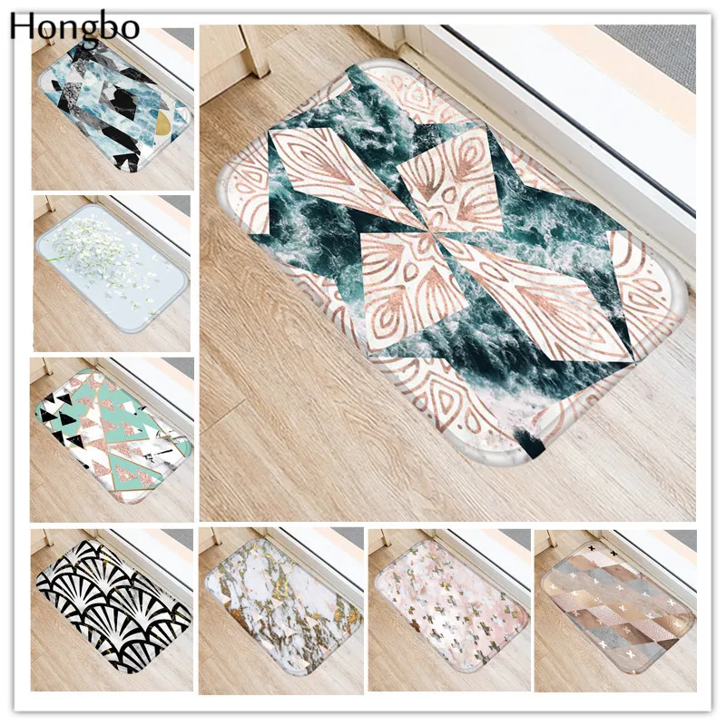 

Hongbo 40*60cm Ceramic Tile Marble Pattern Anti-Slip Carpet Door mat doormat Outdoor Kitchen Living Room Floor Mat Rug
