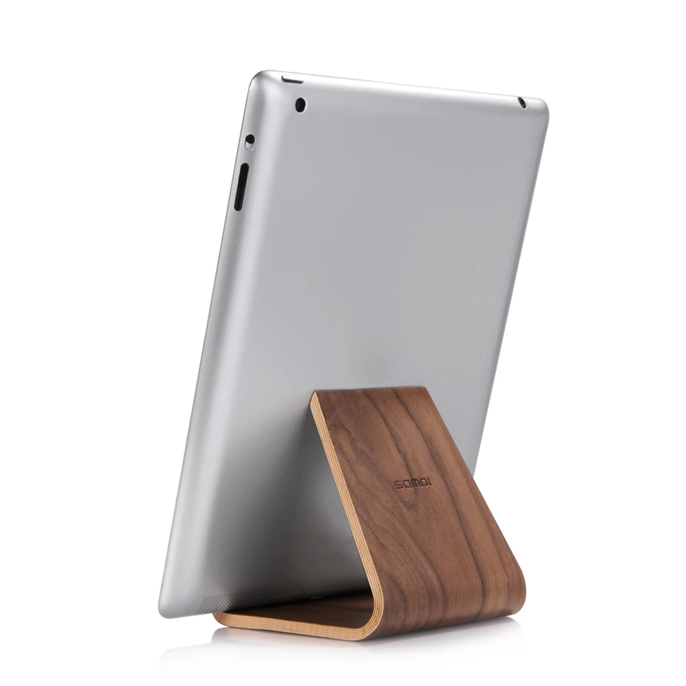 New Arrival Samdi Wood Anti-Slip Universal Phone Tablet Stand Holder for iPhone iPad Samsung