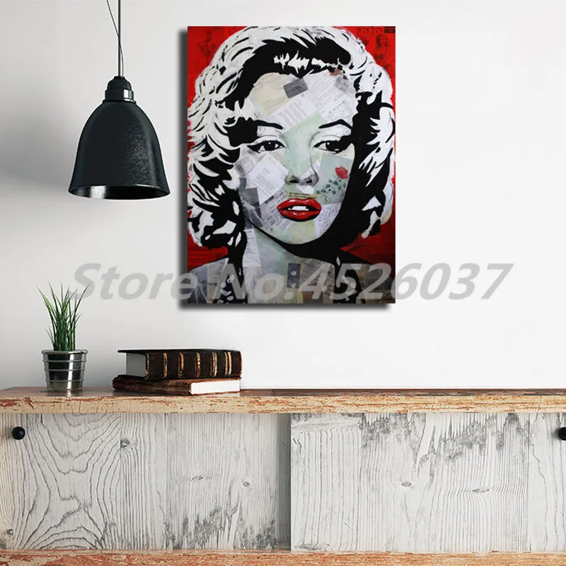 Marylin Monroe портрет цветов настенное Искусство Холст Плакаты печатные картины