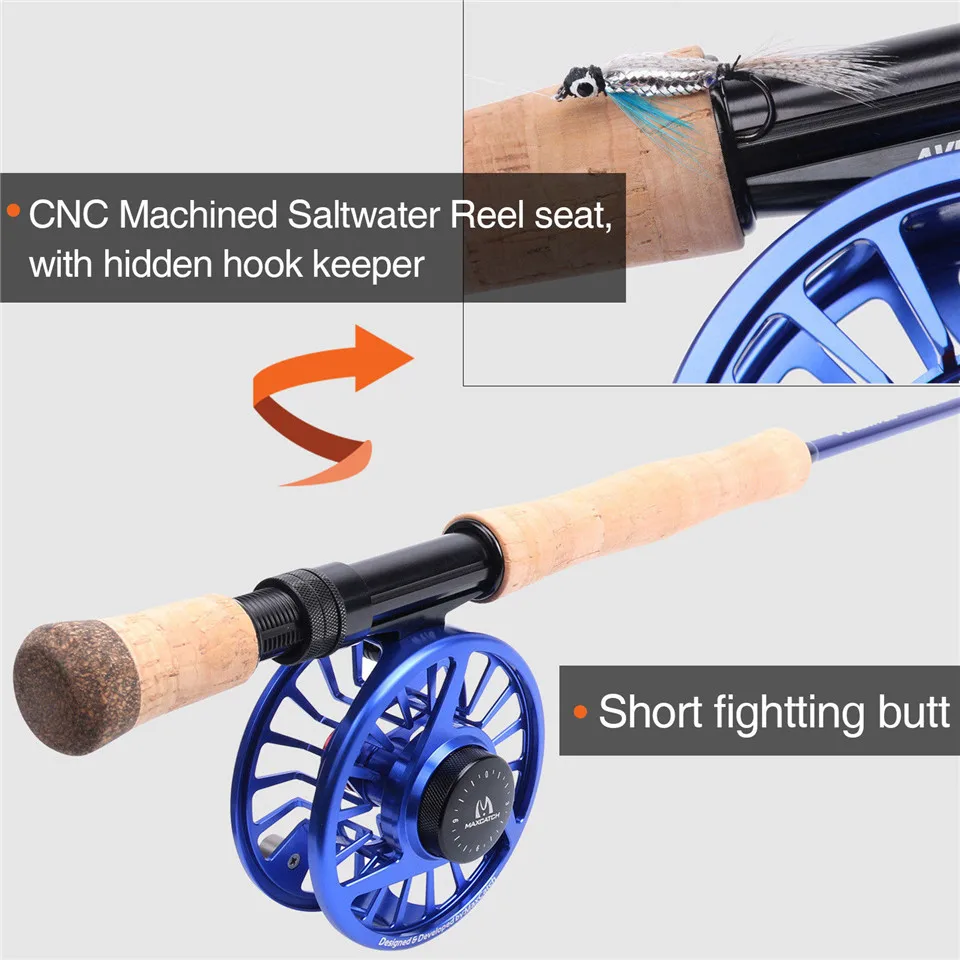 Maximumcatch 9FT морская Удочка 8-10wt 4 шт. 30T SK углеродное волокно Удочка с 9/10wt катушка и линия комбо