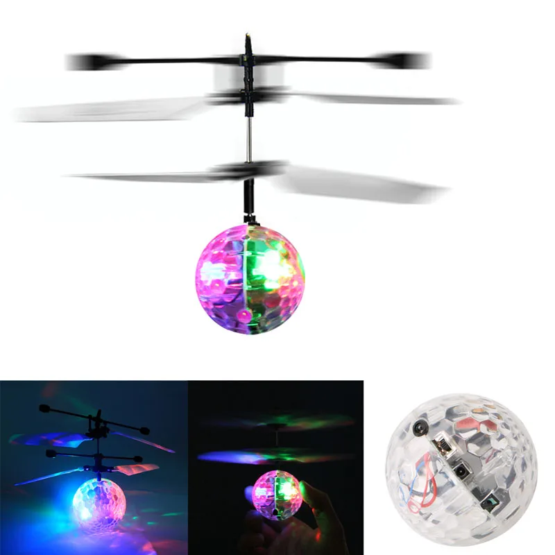 

Flash Flying Ball Infrared Induction Colorful LED Disco RC Helicopter kids Luminous light Toy Light-Up Toys