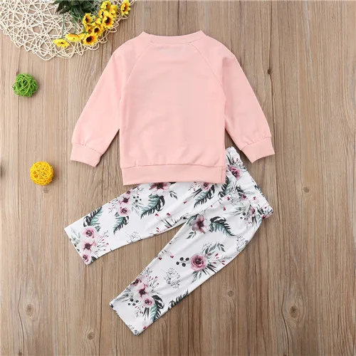 2 шт. Детские хлопковые штаны с длинным рукавом и цветочным принтом | Детская