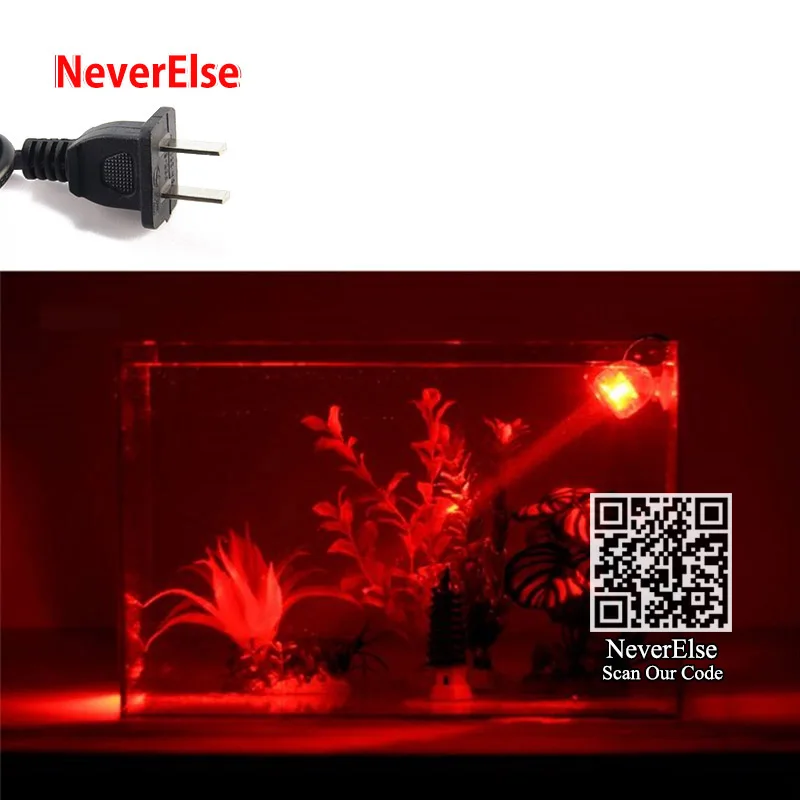 US Plug Red color Аквариумный погружной светодиодный светильник, Точечный светильник, лампа с поворотом на 180 градусов, светильник для аквариума, подводное ночное ландшафтное украшение - Цвет: US Plug Red color
