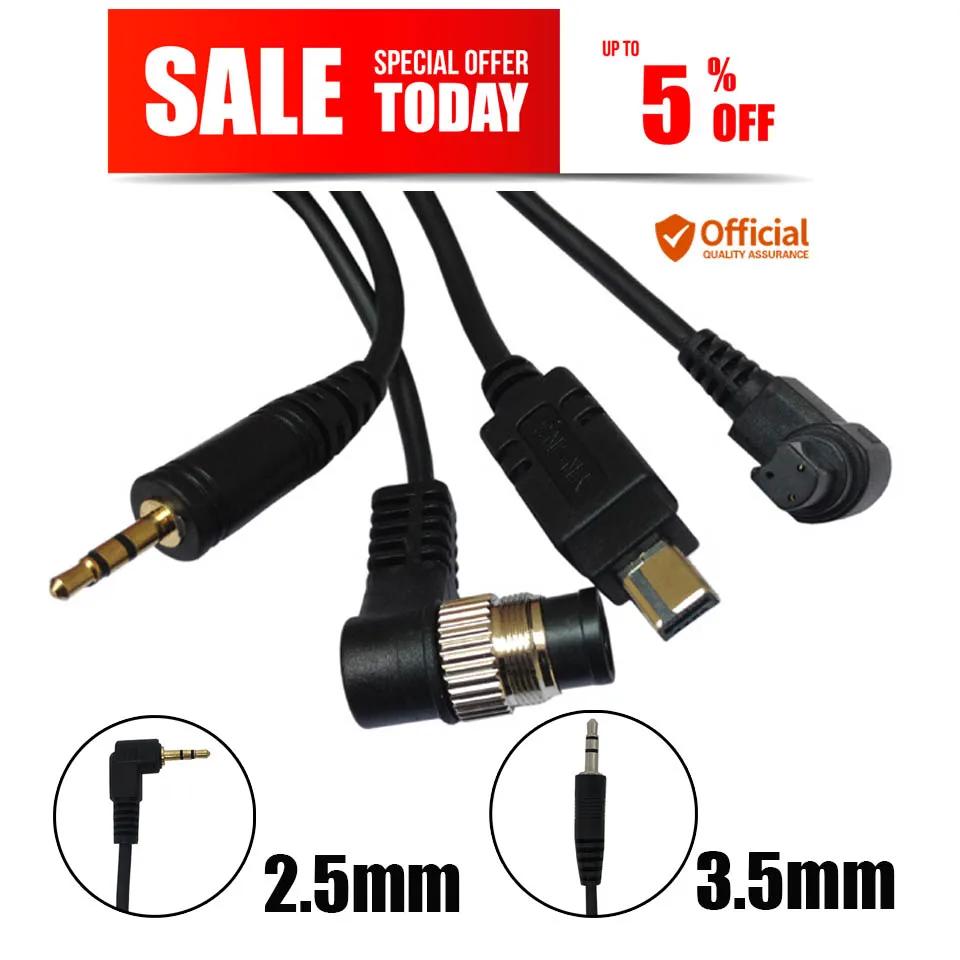 

LS-3.5/S2 3.5mm-S2 C3 N1 N3 Remote Control Shutter Release Flash Trigger Cable line for Sony Canon EOS Nikon 3.5mm-C1 3.5mm-C3