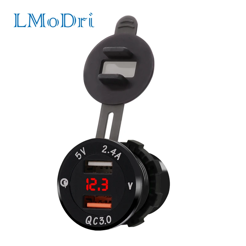 Автомобильное быстрое зарядное устройство LMoDri QC 3 0 адаптер питания с двумя usb