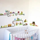 Мультяшные машинки, шоссе, трек, настенные наклейки для детской комнаты, игровой комнаты, украшение, диаграмма роста, ПВХ, Декор, сделай сам, животные, настенные художественные наклейки