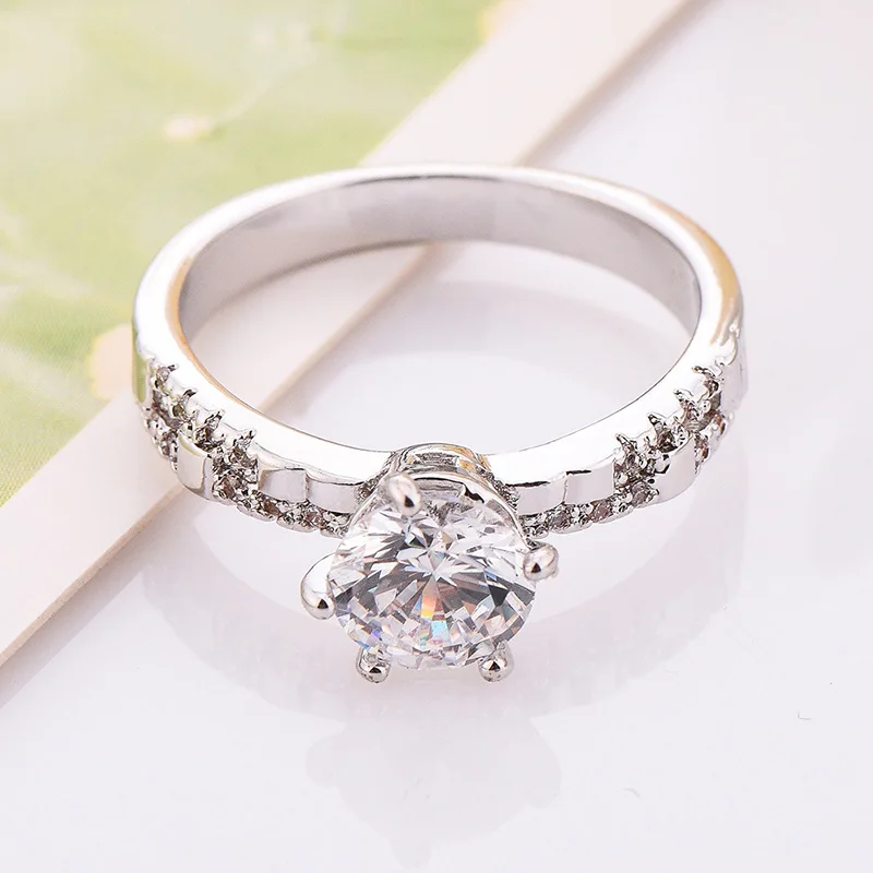 2018 Модное Новое Женское кольцо серебряное с натуральным кристаллом цирконием