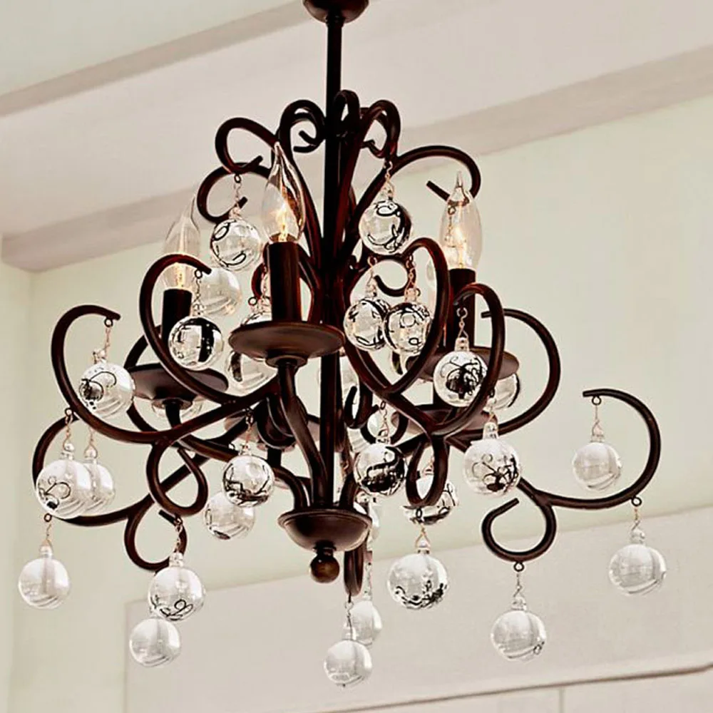 Элегантный американский кантри винтажный подвесной светильник из кованого