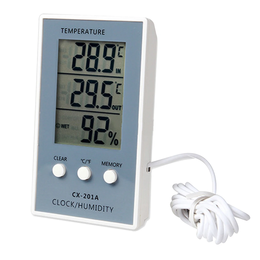 LCD Digital Weather Station Thermometer Hygrometer In/Out Temperature Meter Indoor Humidity Meter with Temperature Sensor
