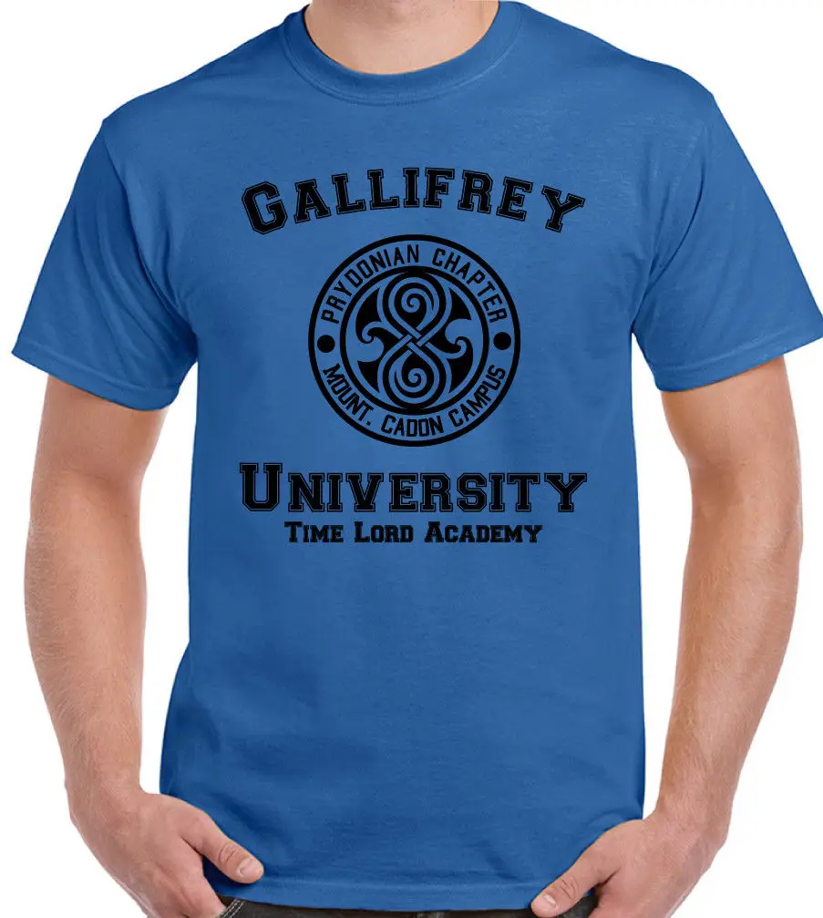 

Gallifrey University Mens Funny Unique Design Tops Tees Summer Men'S Hip Hop Street Extend Men Slim Fit T Shirts