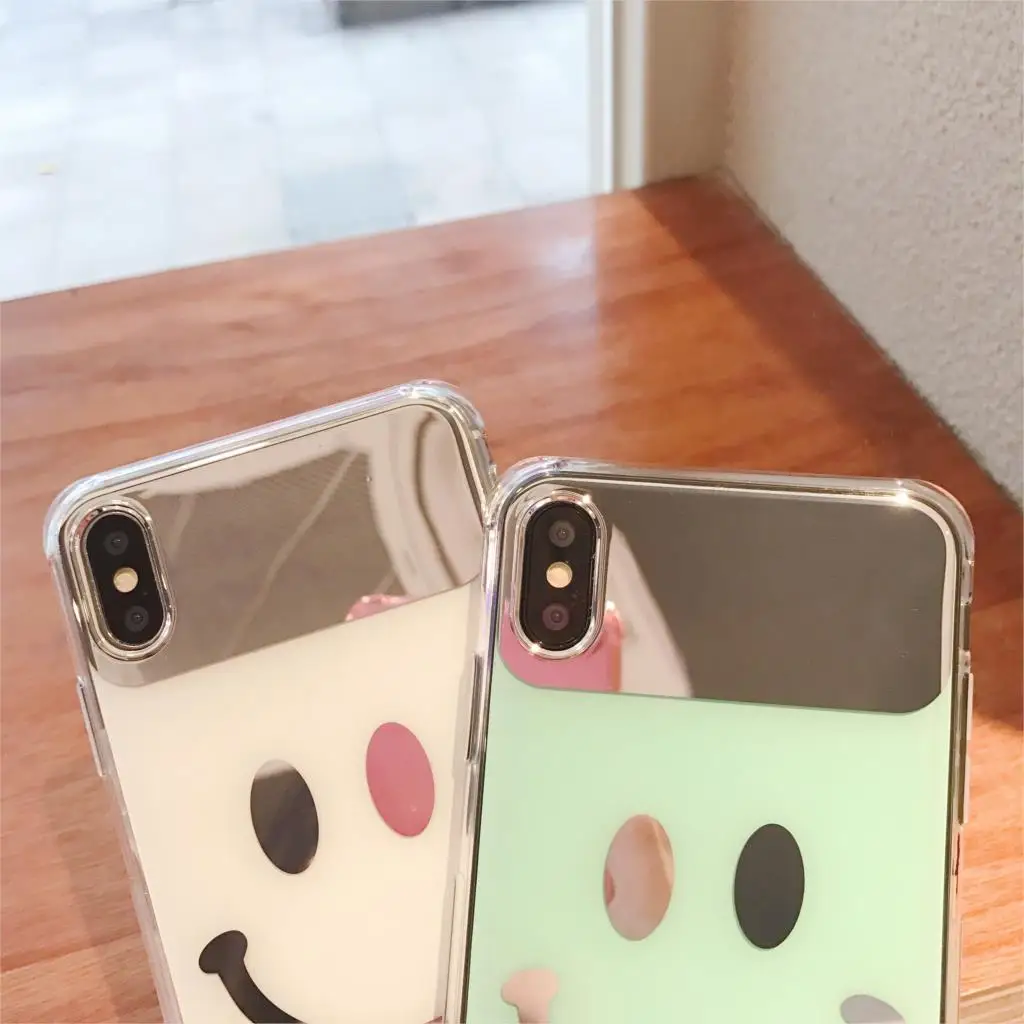 Зеркальный смайлик Funda iphone 7 Чехол imd чехол для телефона 6 S 8 Plus X Xr XS максимальный