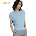 Женская трикотажная футболка, с рукавами летучей мыши и круглым вырезом, из вискозы, лето 2018