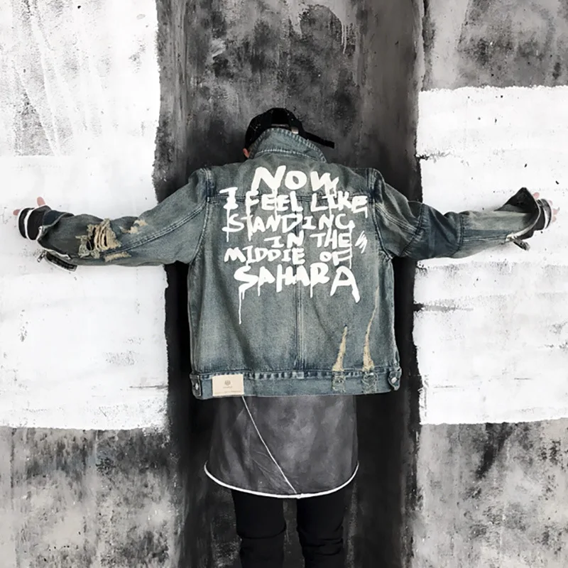 Мужская джинсовая куртка повседневная хлопковая с дырками 2019|jacket casual|fashion jacketjacket
