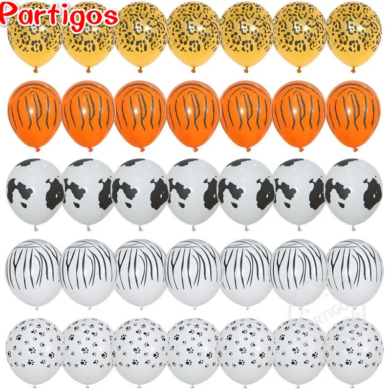 

50pcs 12inch Birthday Animal Latex Balloons Tiger Zebra Cows Party Jungle Party ballon Birthday Party Decor Kids birthday Globos