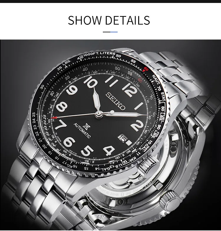 Оригинальные мужские спортивные часы Seiko, Водонепроницаемость 100 м, часы для дайвинга, автоматические механические наручные часы, гарантия