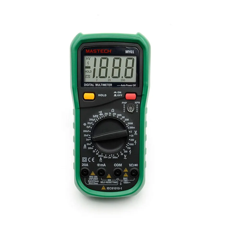 MASTECH MY61 DMM Цифровой мультиметр AC/DC Амперметр Вольтметр Омметр Профессиональный