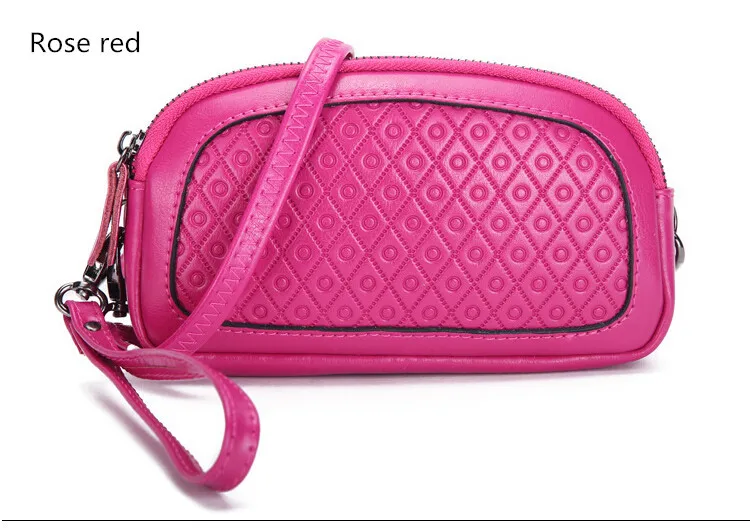 New arrival free shipping high quality cow genuine leather double zipper clutch wallet women messenger shoulder bag | Багаж и сумки