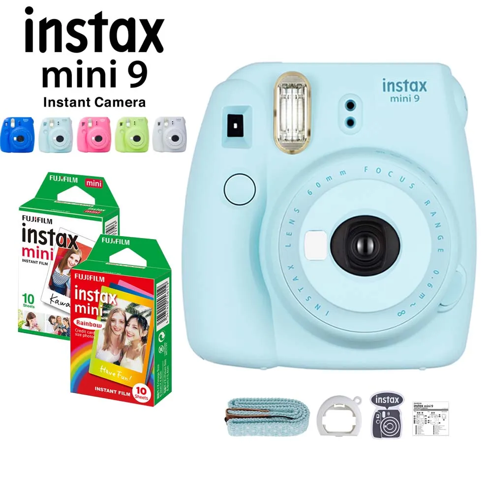 Фотобумага для фотоаппарата Fujifilm Instax Mini 9 белая/Радужная мини пленка Fuji 20 шт.