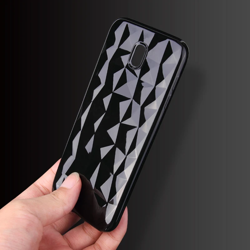 J&ampR 3D Diamond Pattern Case For Samsung Galaxy J5 2017 Silicone Cover Phone A6 A8 J6 2018 S8 S9 Note 9 Funda |