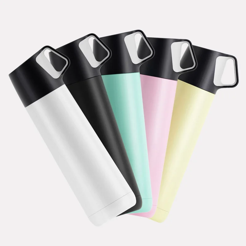 500ML Creative Stainless Steel Double Wall Thermos Mug With Small Cup Vacuum Flask Travel Coffee Mug Drink Bottle Thermocup