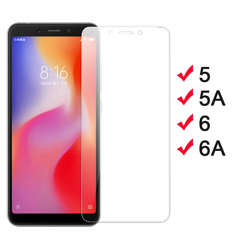 2 шт закаленное стекло на redmi 5 5A 6 6A для Xiaomi 6a 5a защитное защитная пленка экрана Ksiomi