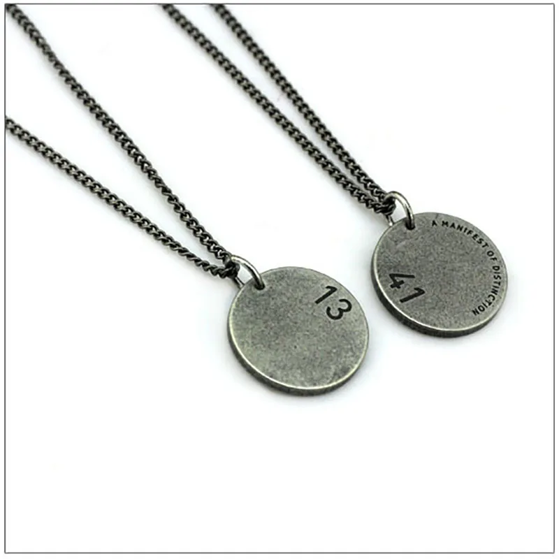Steel soldier vintage men round pendant necklace fashion manifest distinction unique personality chain jewelry