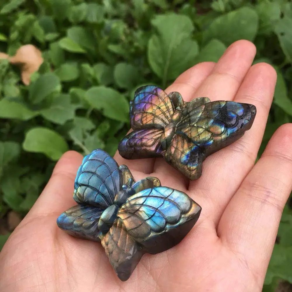 Лабрадоритовый кварц butterfly crystal образец камня рейки лечебный натуральный камень