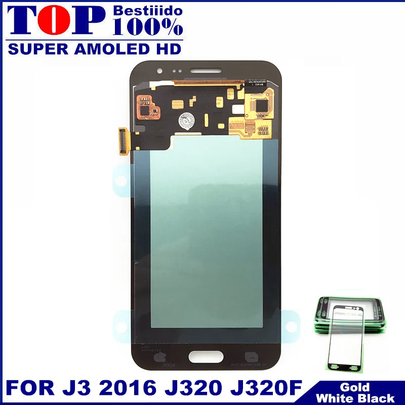Супер AMOLED lcd для samsung Galaxy J3 J320 J320F J320H J320M J320FN lcd s дисплей с кодирующий преобразователь сенсорного экрана в сборе