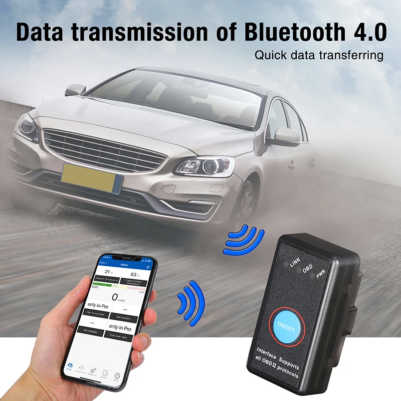 Тыква OBD2 сканер Авто OBDII сканирующий Инструмент OBD 2 II ELM 327 V1.5 Bluetooth 4 0