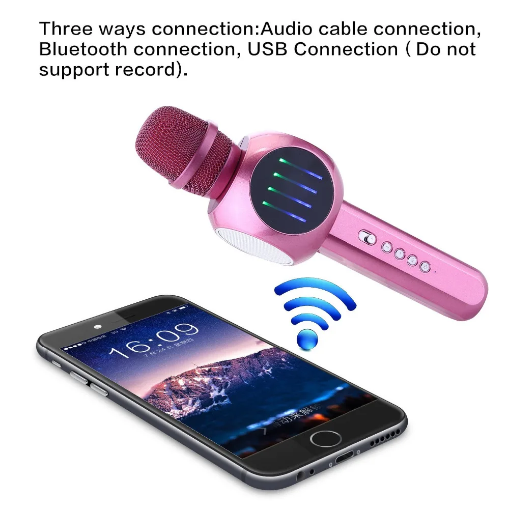 Беспроводной Bluetooth Караоке ручной микрофон USB KTV плеер bluetooth динамик Музыка