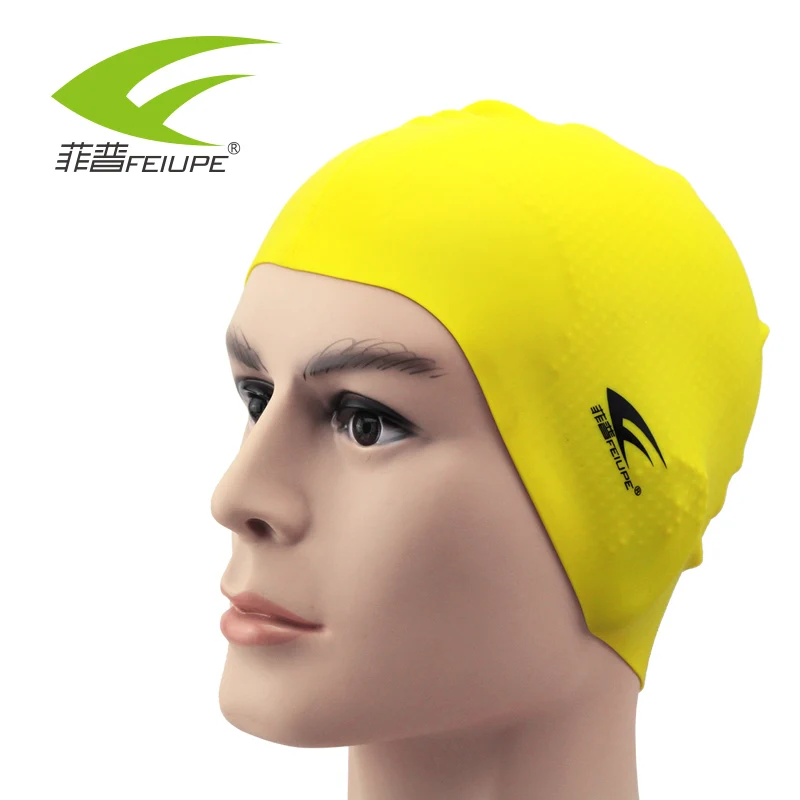 yellow Силиконовая шапочка для плавания Резиновые Шапочки для бассейна длинные волосы водонепроницаемые 3D для бассейна защищают уши плавающие шапки для мужчин женщин и взрослых - Цвет: yellow