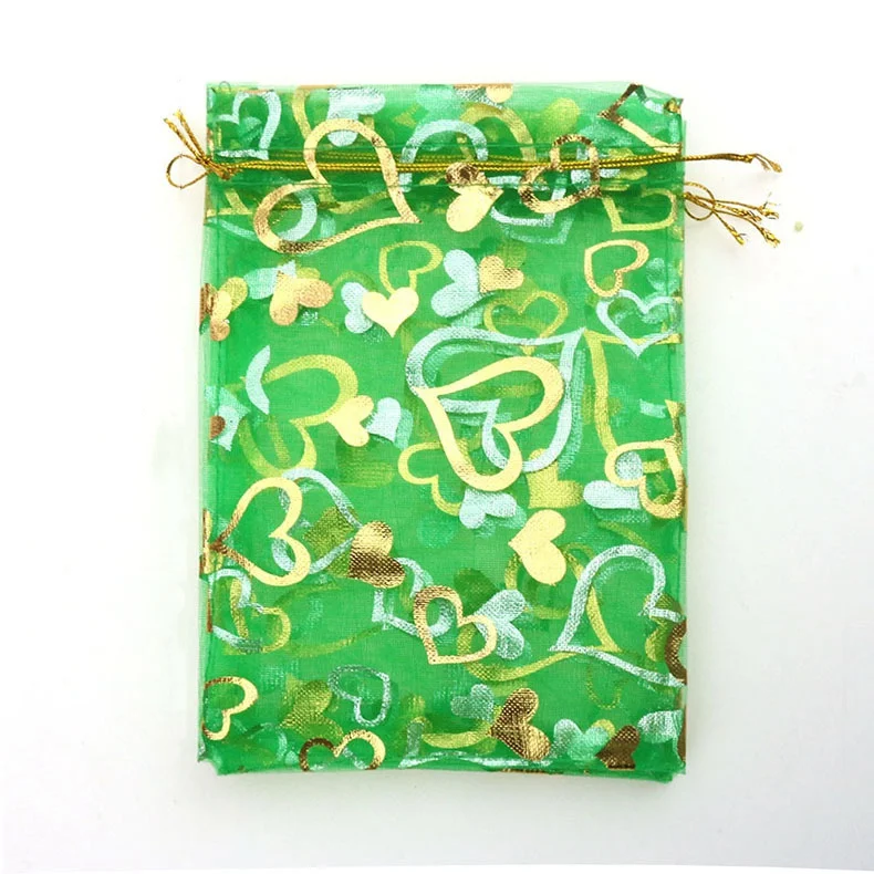 Grass green-1 50 шт./компл. 7x9 см Цвета: золотистый, розовое/бабочка из органзы мешки для ювелирных изделий, свадебный подарок мешок Mix Цвет на Рождество год вечерние праздничные Применение - Цвет: Grass green-1