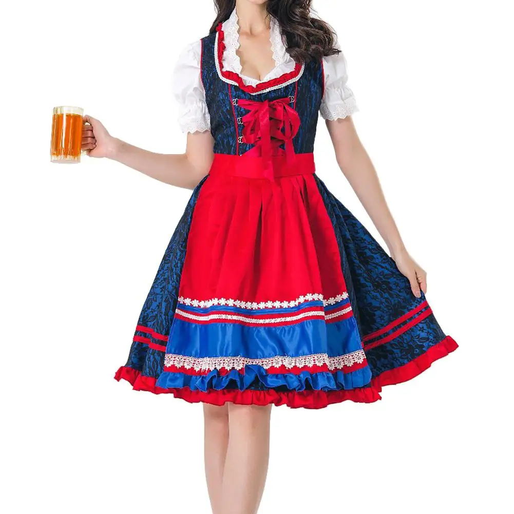 

MISSKY Women Oktoberfest Style Costume Suit Bavarian Style Waitress Halloween Costume Female Clothes